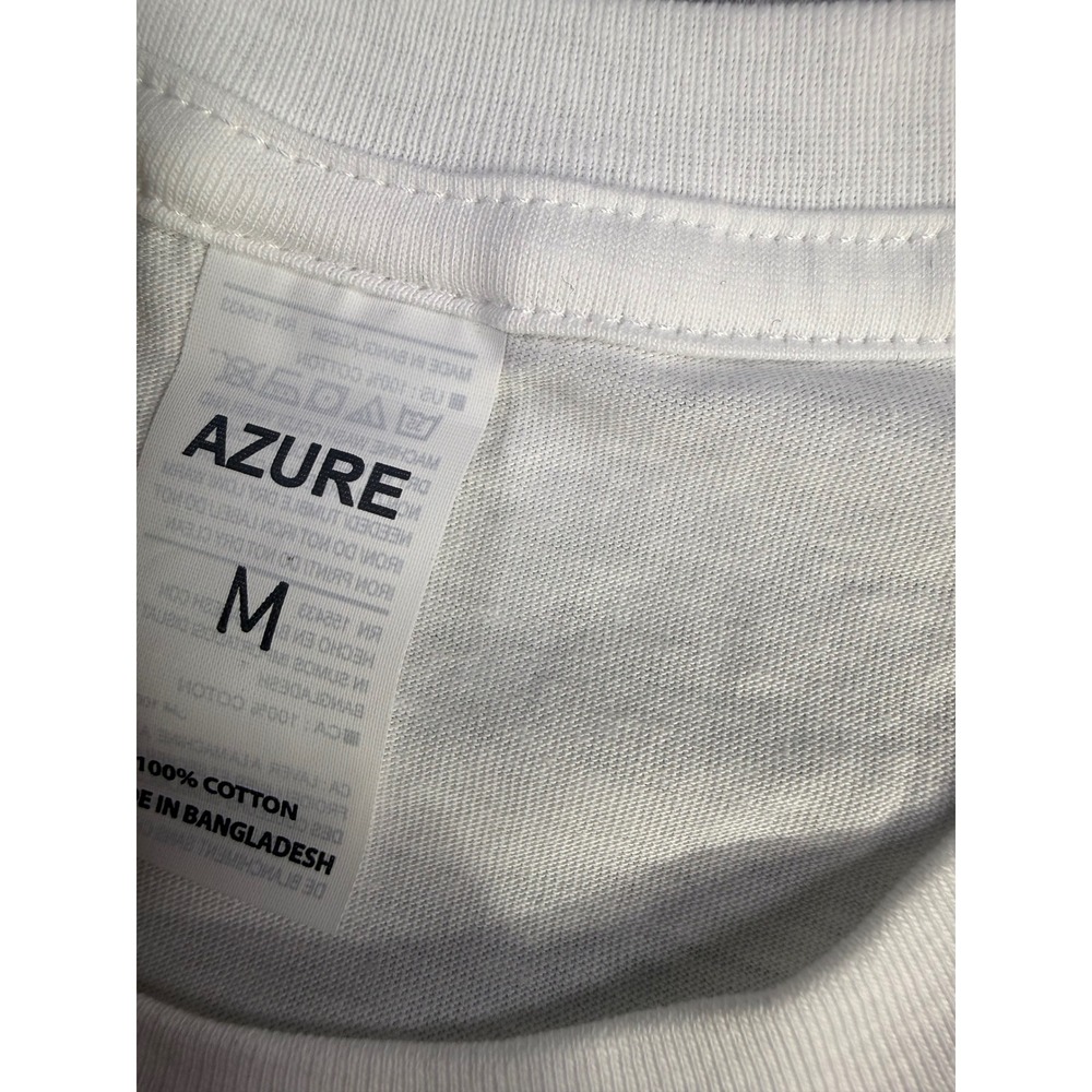 Vended Band Graphic T-Shirt Azure White Blue Barbed Wire Logo Mens Medium - Picture 3 of 7